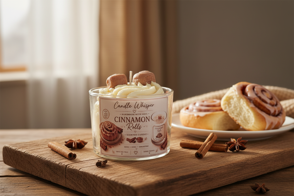 Cinnamon Rolls Candle Lifestyle Photo