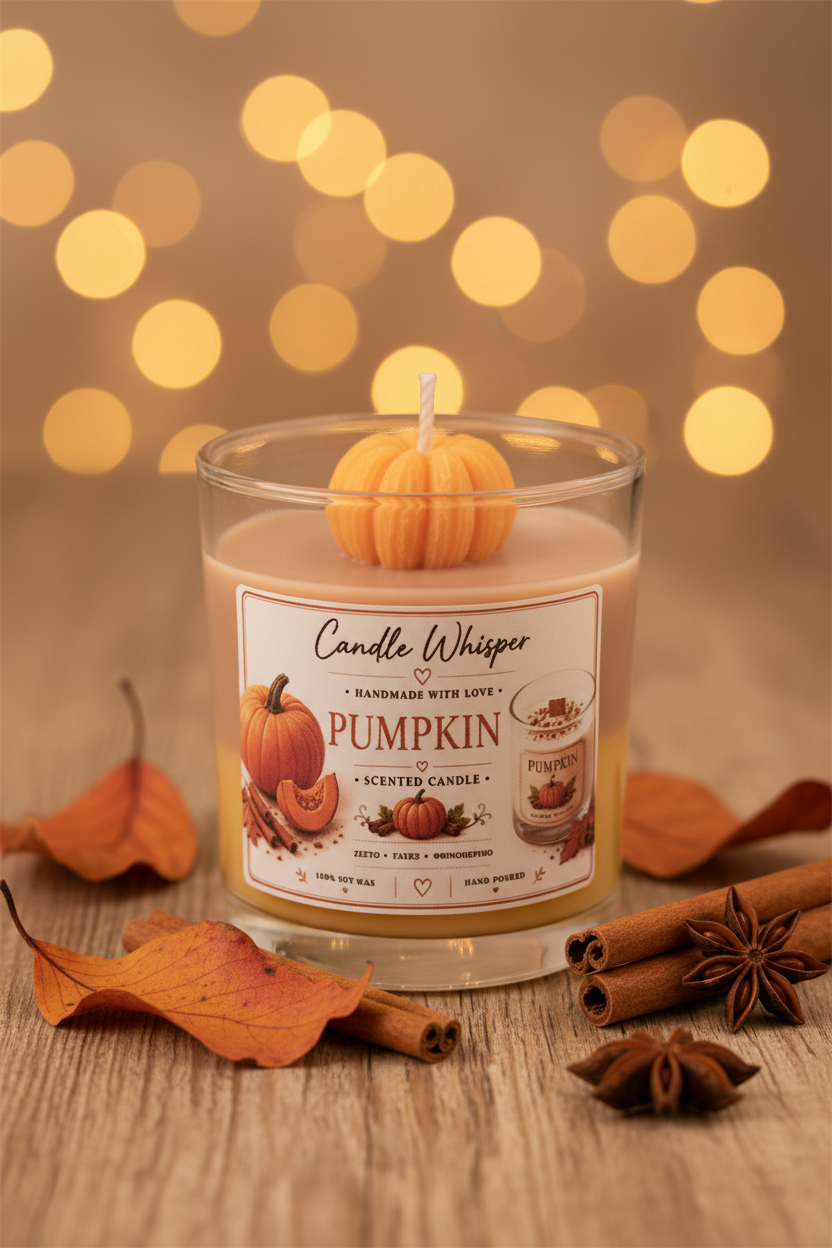 Pumpkin Candle Autumn Background