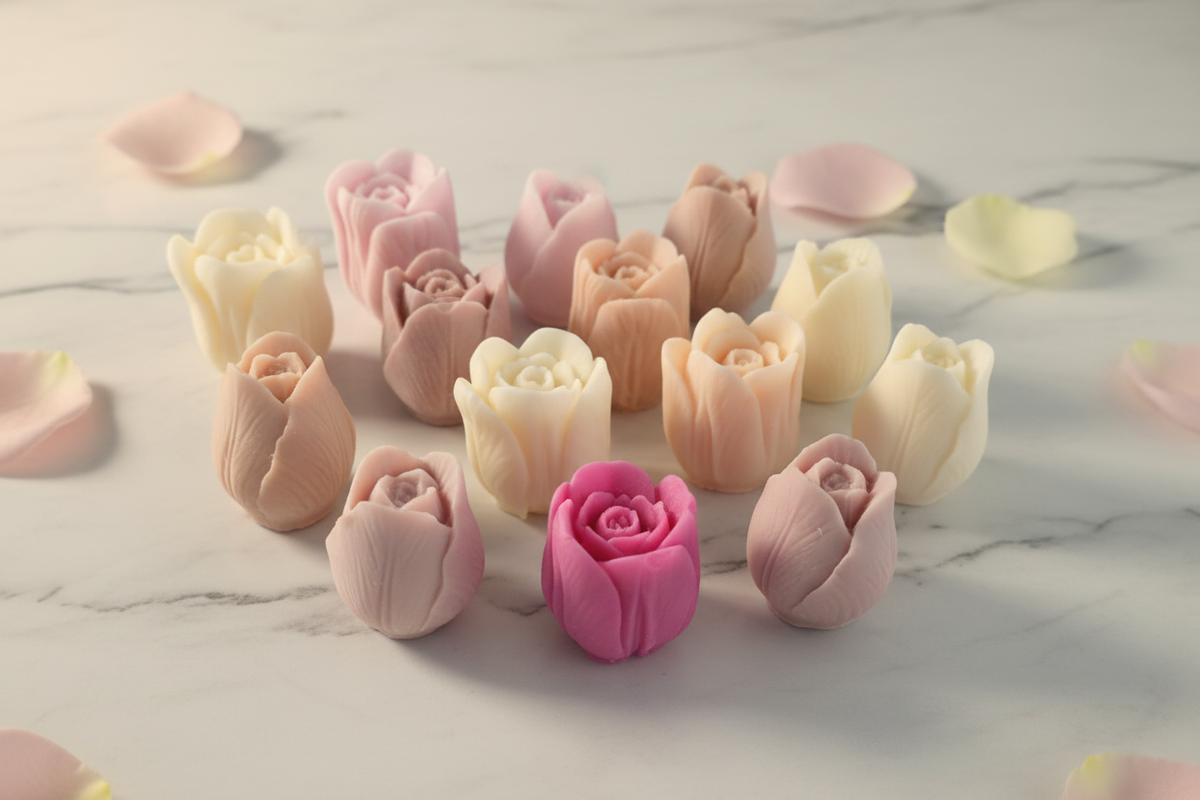 Rose Wax Melts on Marble